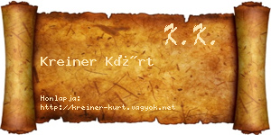 Kreiner Kürt névjegykártya